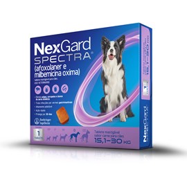 Antipulgas e Carrapatos Nexgard Spectra para Cachorro de 15,1 a 30 Kg