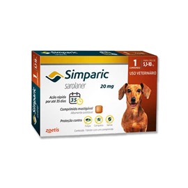 Antipulgas Simparic 20 mg para Cachorro 5,1 a 10 kg - Zoetis