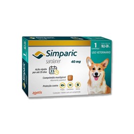 Antipulgas Simparic 40 mg para Cachorro 10,1 a 20 kg - Zoetis