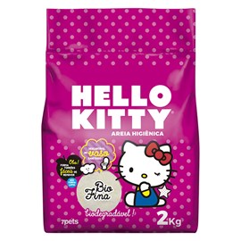 Areia Higiênica Bio Fina rosa Hello Kitty para Gatos - 2kg