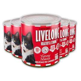 Delicias de Carne para Gatos Livelong 300g - Kit 5 Unidades