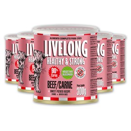 Patê de Carne para Cachorro Livelong 300g - Kit 5 Unidades